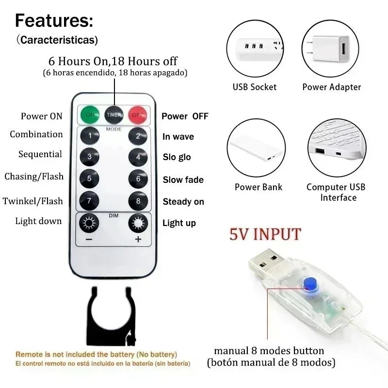 Curtain Garland for Windows USB-Powered Fairy Lights Festoon with Remote Control Garl lifestyle view