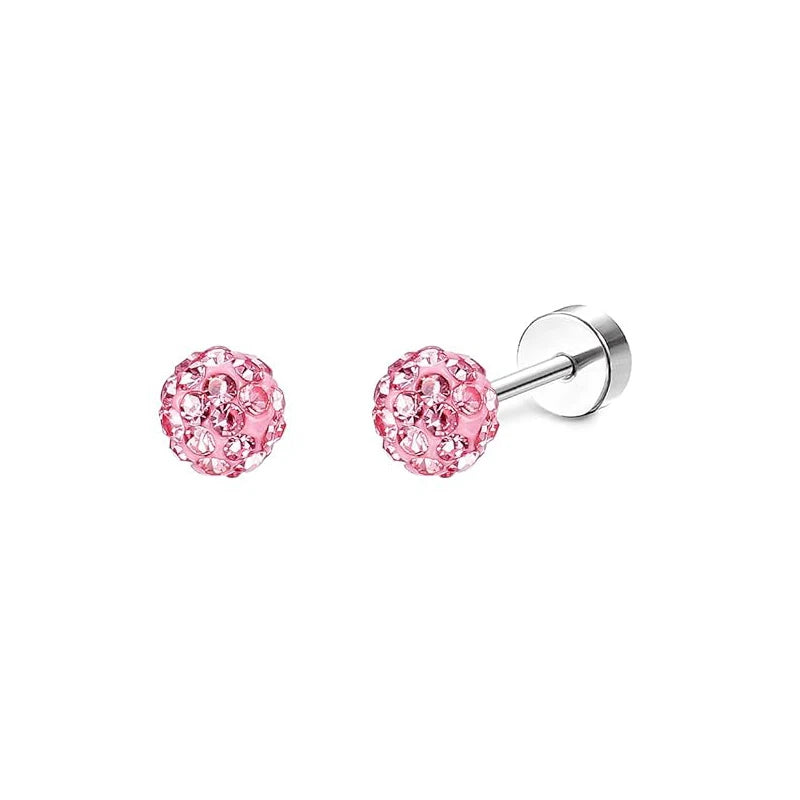 2pcs/lot 20G Star Heart Butterfly Stud Earring for Women Stainless Steel Crystal Earr alternate view