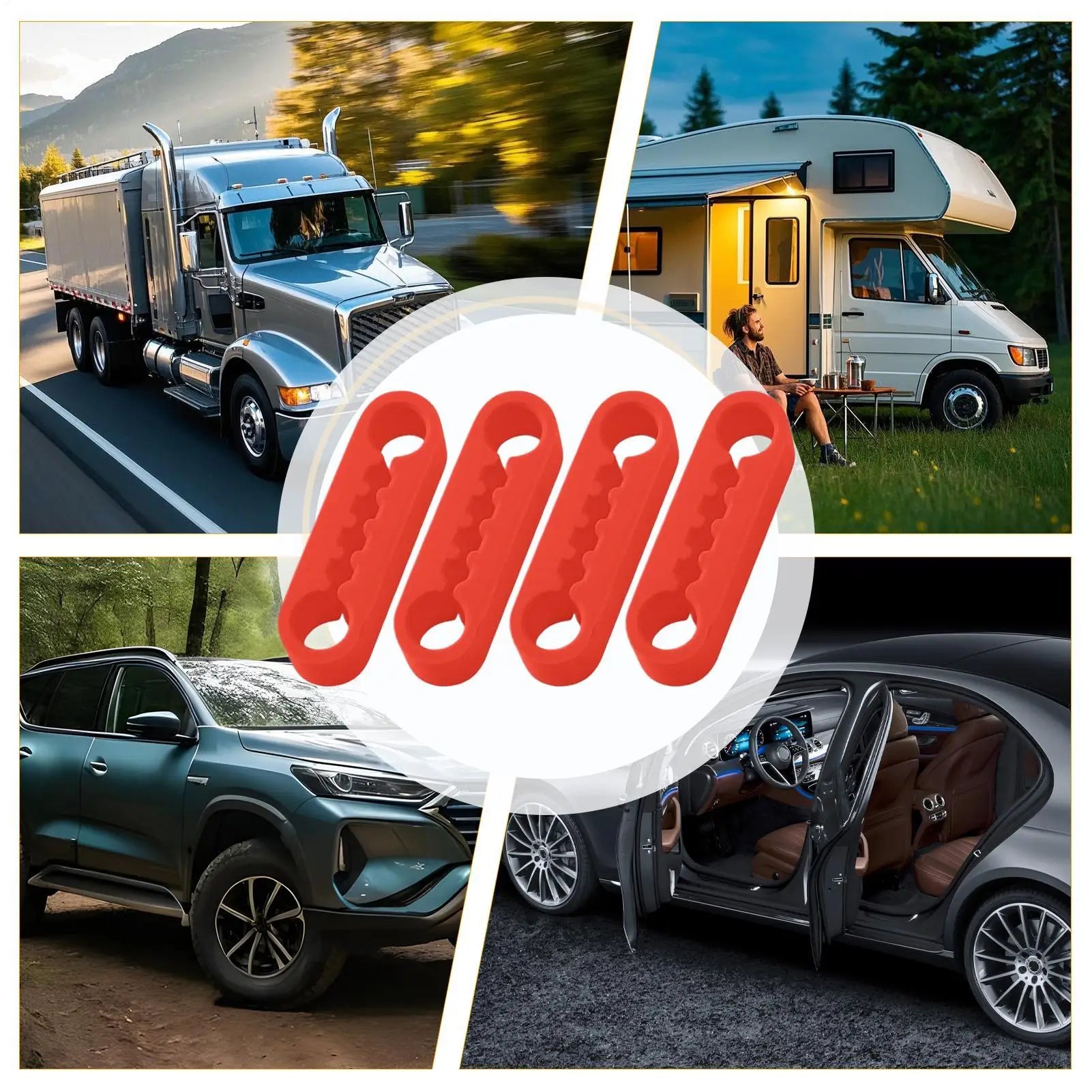 Car Door Shock Absorber Pads Silicone Elastic Damper Cushion Car Door Shock Absorber Cushion For Vehicles RV Truck Automotive
