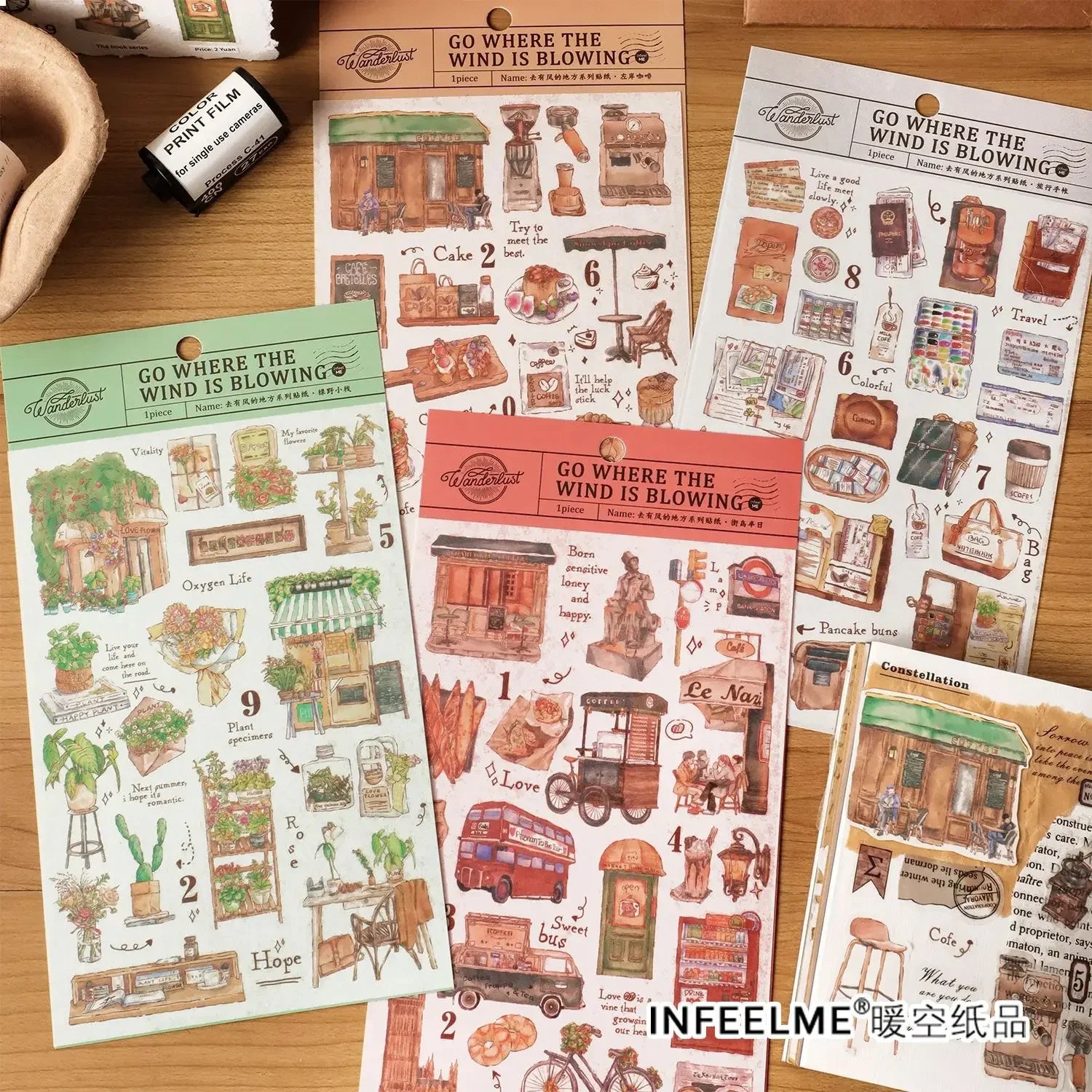 DIY Washi Paper Sticker Pack | Creative Scrapbook Decorative Stickers alternate view