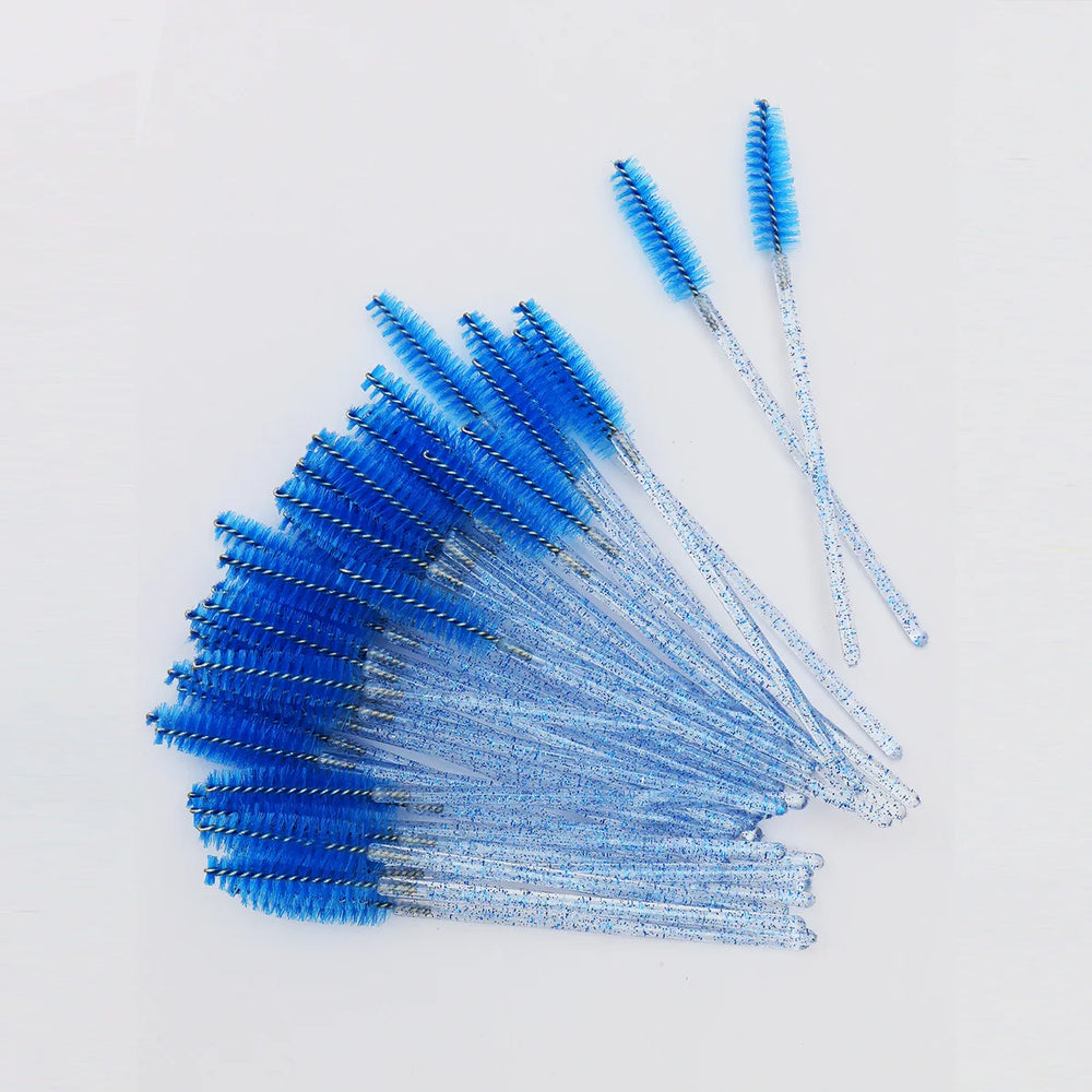 50Pcs Crystal Eyelashes Brush Comb Disposable Eye Lashes Extension Mascara Wands Makeup detail view