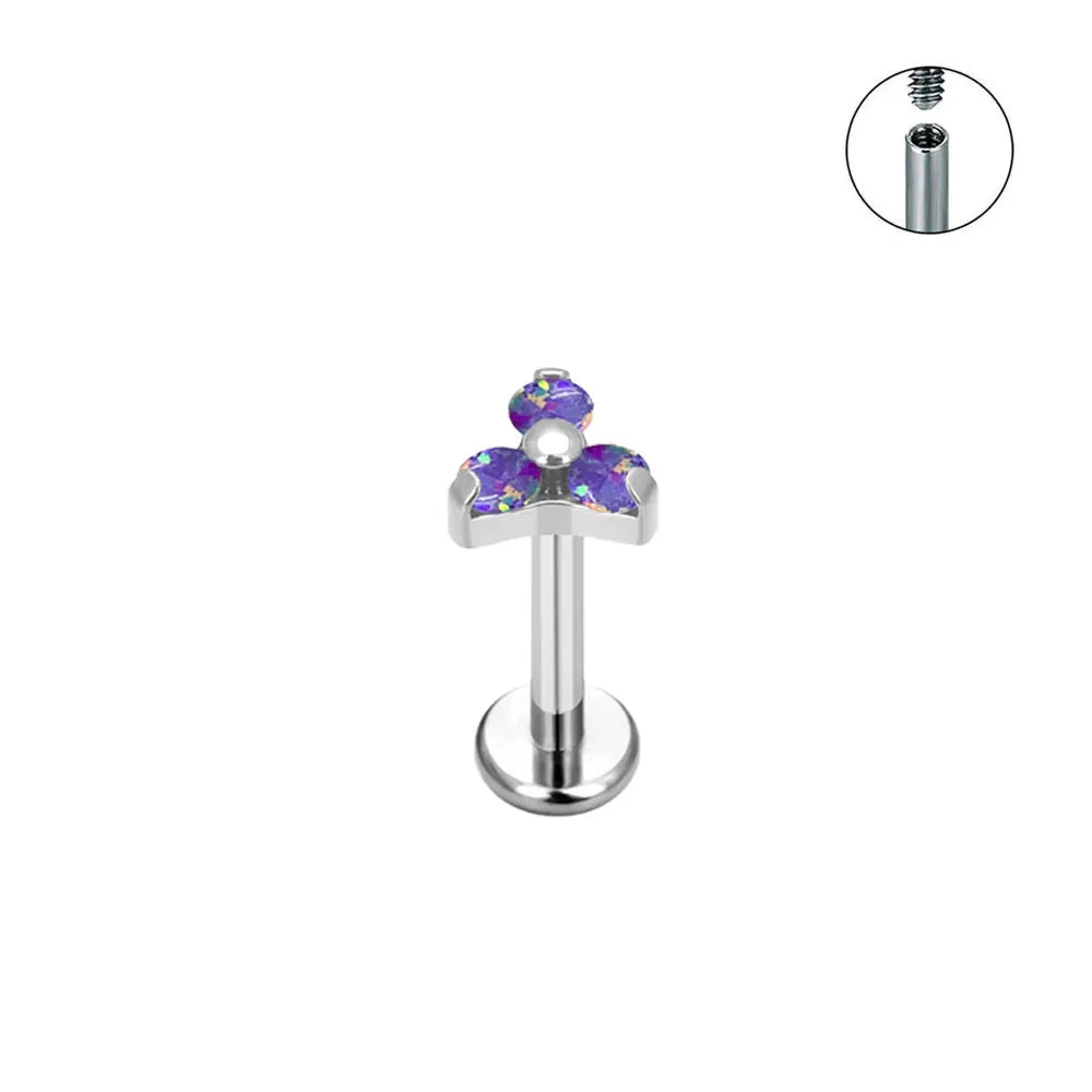 ASTM F136 Titanium Nose Piercing Petal Earrings For Women Labret Lip Rings Goth Ear additional angle