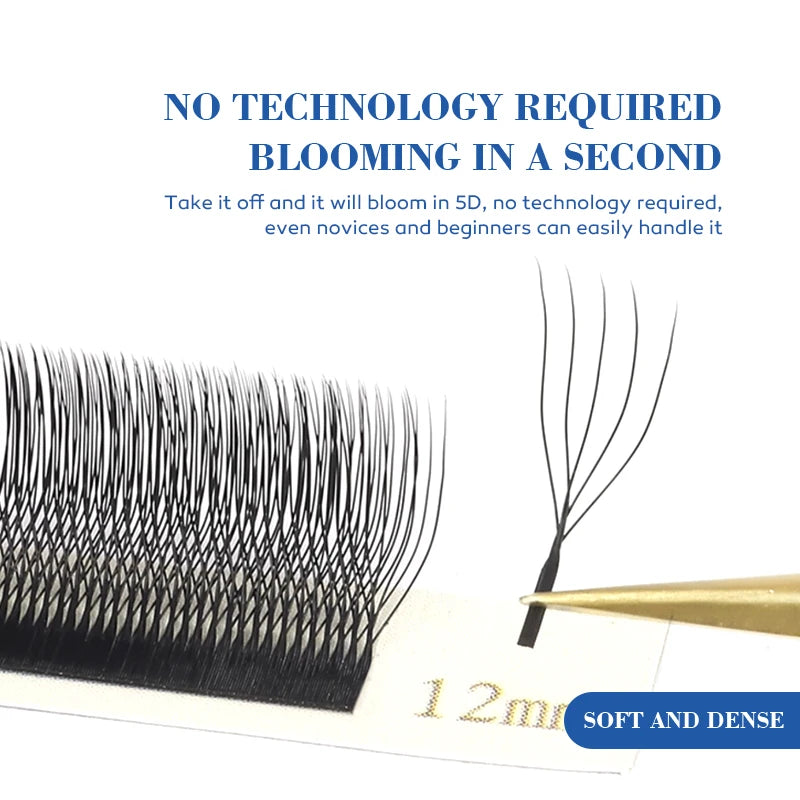 DeceMars U-Shaped 5D Eyelash Extensions | 12 Lines Per Tray additional angle