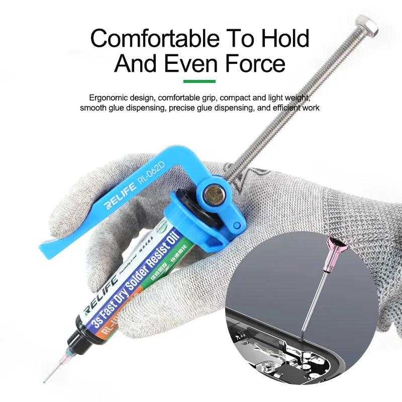 RELIFE RL-062D Manual Glue Gun | High Strength Injection Molding for 5-10CC Syringes detail view