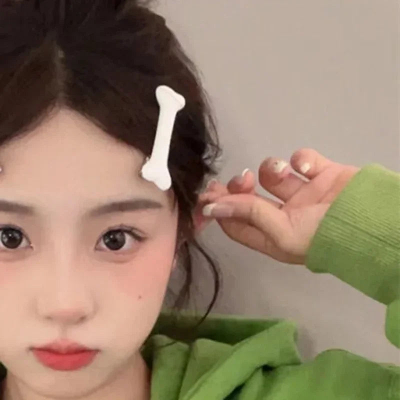 Cartoon Bone Hair Clip Resin Dog Bone Hair Pins Hair Clamps Y2K Hair Accessories for alternate view