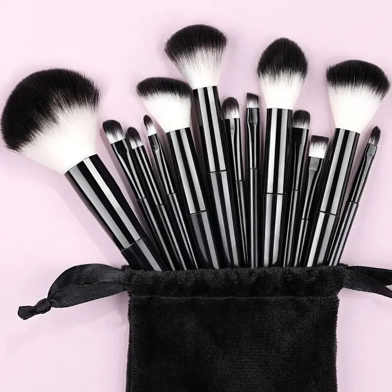 13-Piece Makeup Brush Set | Complete Eye Shadow, Concealer & Powder Brush Kit additional angle