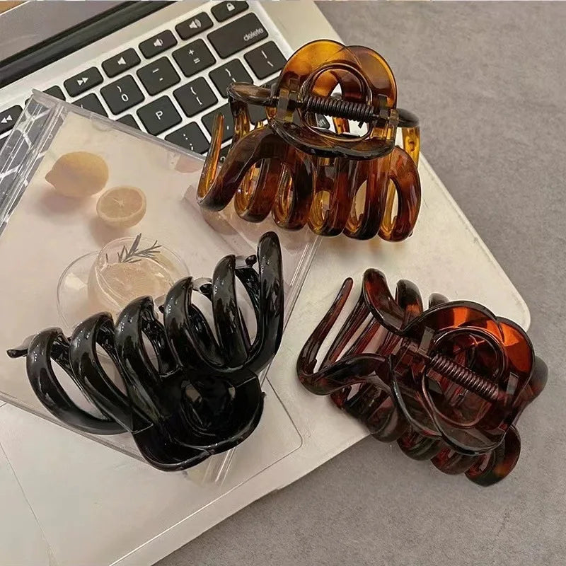 New Design Top Grade Pumpkin Hair Claw Clip For Women Sweet Hair Ornament Back Long additional angle