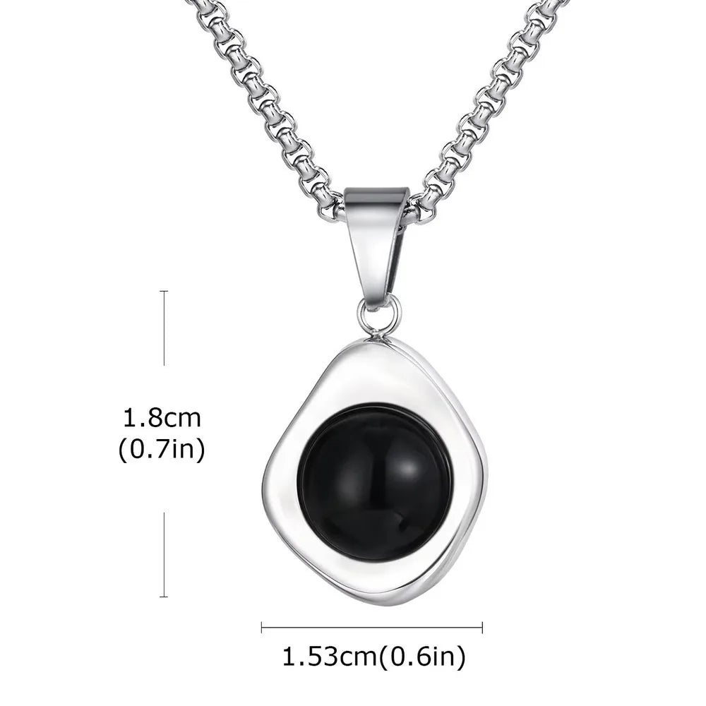 Vnox Tiger Eye Stone Irregular Pendant Neckalce for Men, Waterproof Stainless Steel Natu detail view