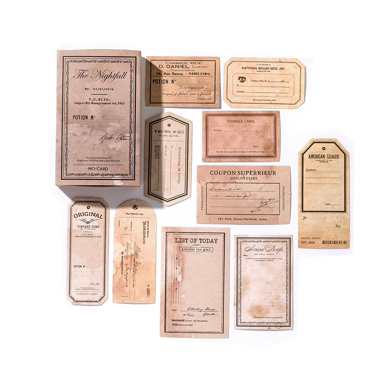 Vintage Label Stickers 30pcs | Retro Scrapbooking and Junk Journal Decor Pack alternate view