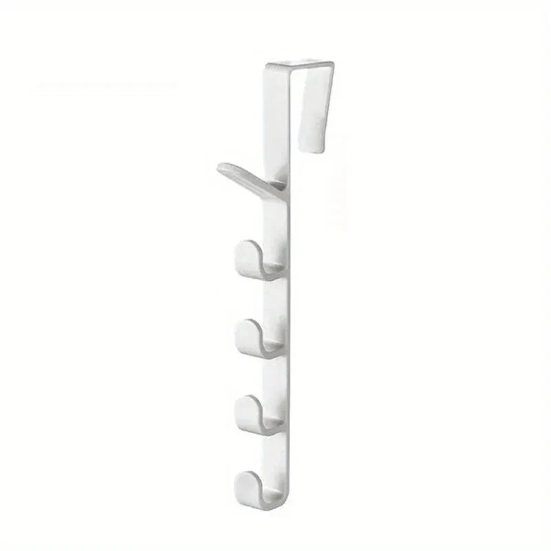 1pc Bedroom Door Hanger Clothes Hanging Rack Over The Door Plastic Home Storage Organi close-up view