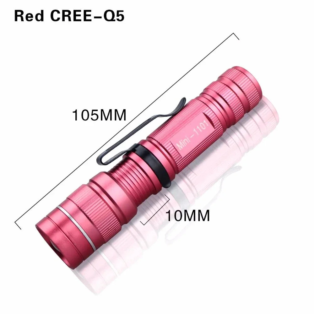Mini LED Flashlight Q5 | Portable Torch with 3 Modes, Waterproof, AA Battery Powered lifestyle view