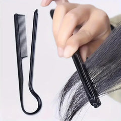 Hairdressing V-Comb Messy Hair Finishing Straightening Splint Comb - Hair Styling Tool close-up view