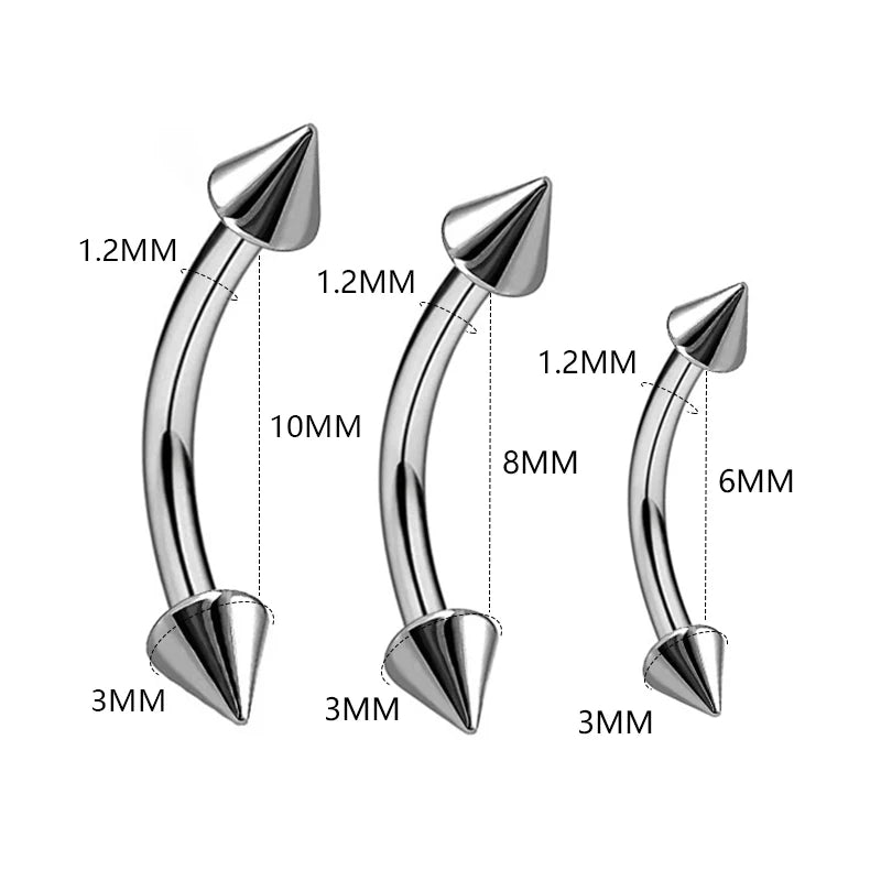 1/5Pcs Eyebrow Lip Piercing Banana Shape Lip Ring Stainless Steel Curved Barbell St additional angle