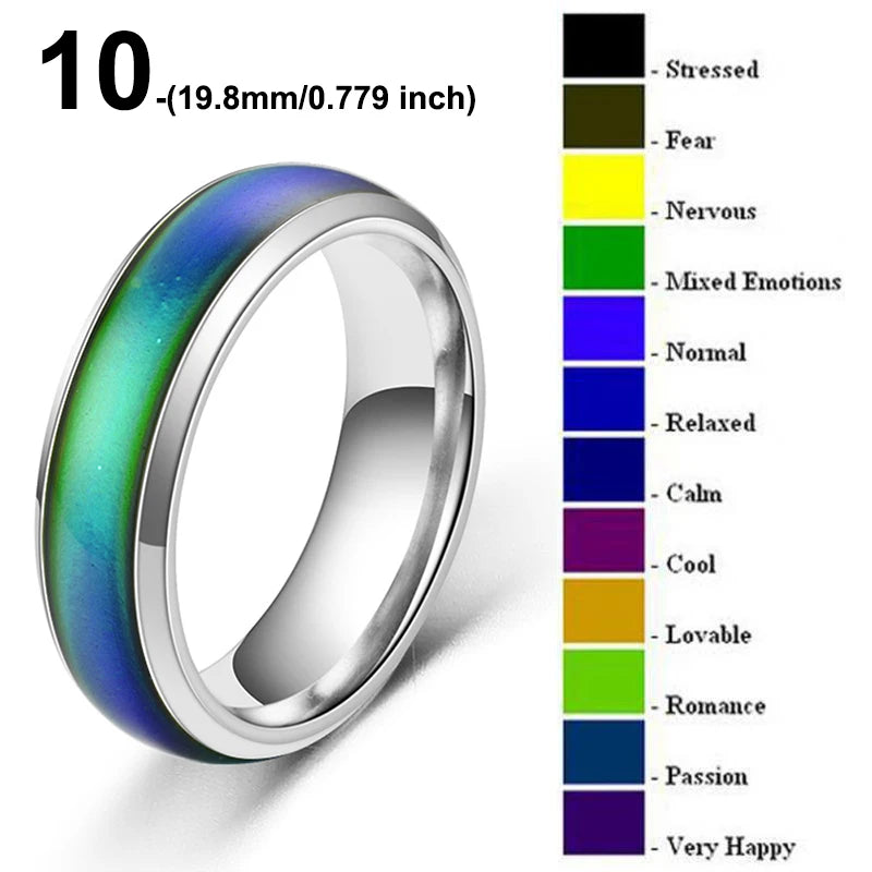1pc Stainless Steel Mood Ring Changing Color Rings Emotion Feeling Temperature Ring F lifestyle view