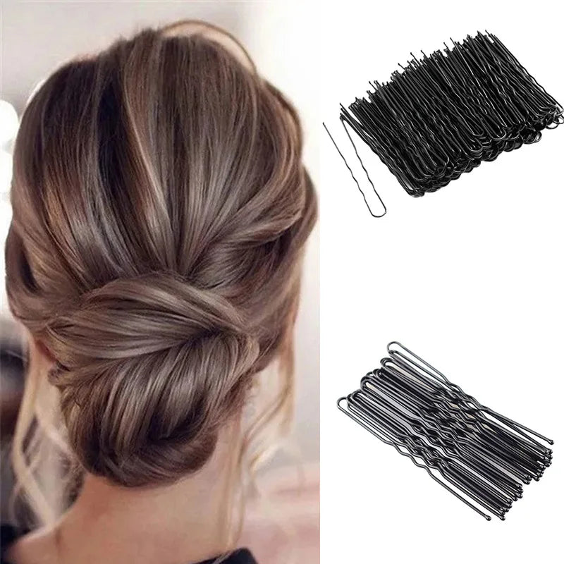 50pcs 5cm Bridal Bun Secure Styling Bobby Hair Clip U Shaped Hairpins Salon Hair Styling Tools XKBJ18
