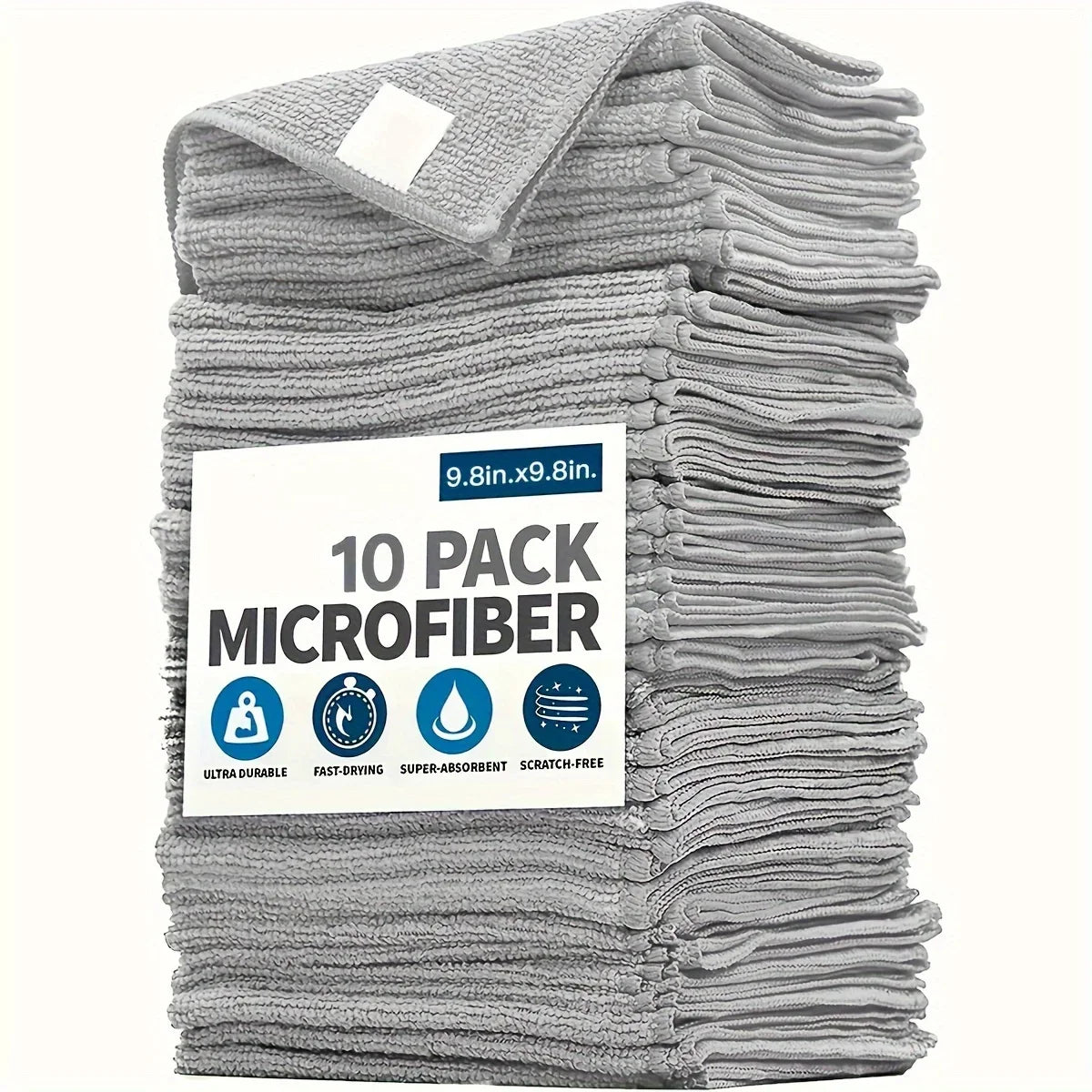 5/10/20pcs Kitchen Towel Ultra-fine Fiber Light Gray Cleaning Cloth Set Absorbent Soft