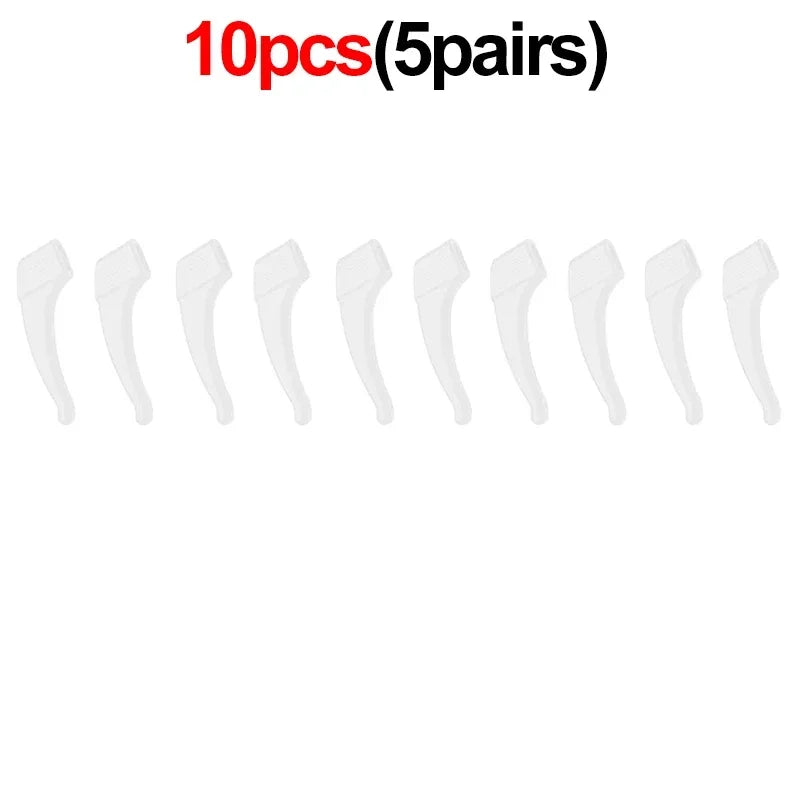 2/40pcs Silicone Ear Hook Anti-slip Glasses Leg Ear Sleeve Bracket Fastener Sunglasses close-up view