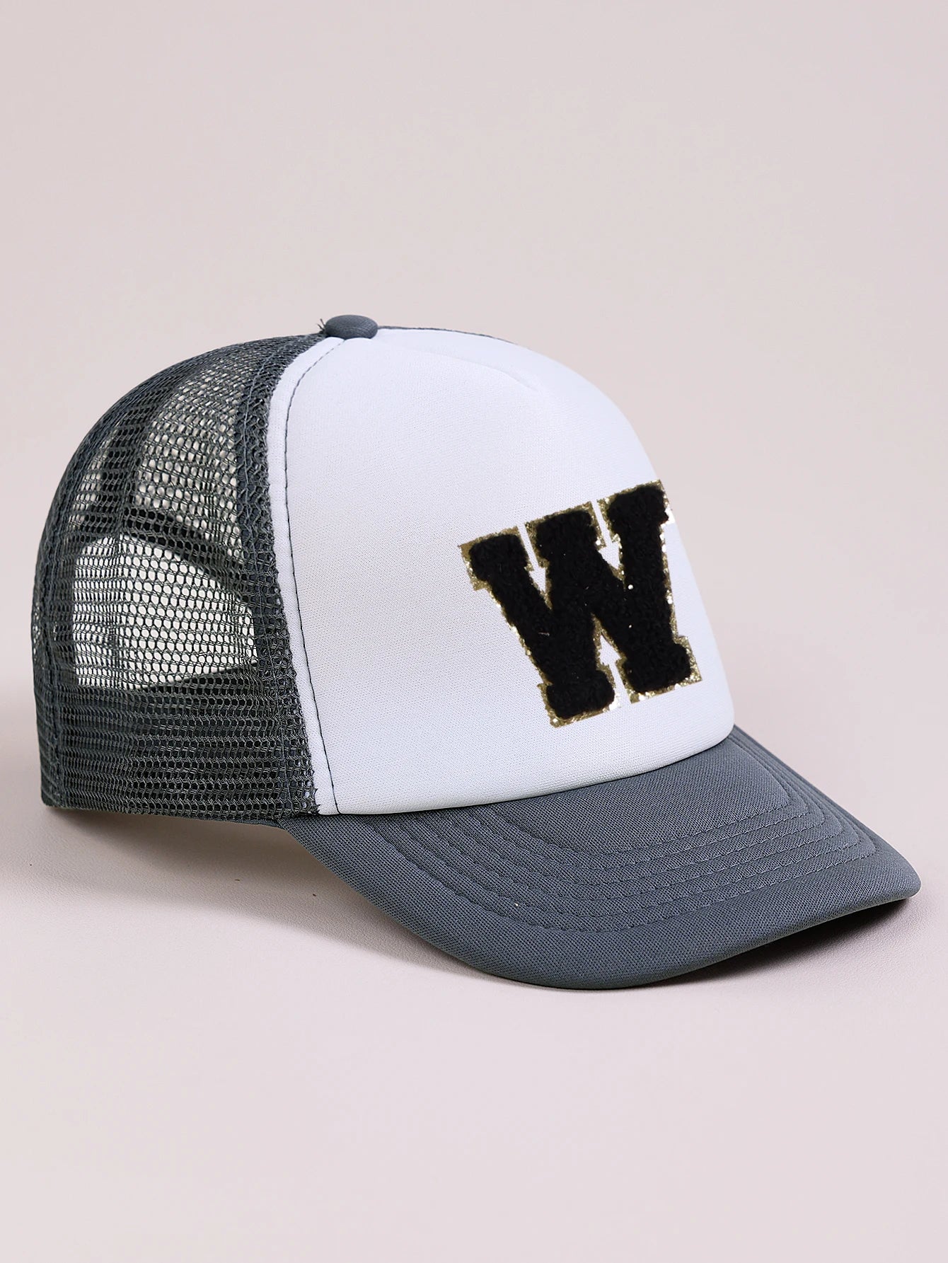 1pc Gray Hat With 26-Letter Pattern | Kids Baseball Cap for Boys and Girls additional angle