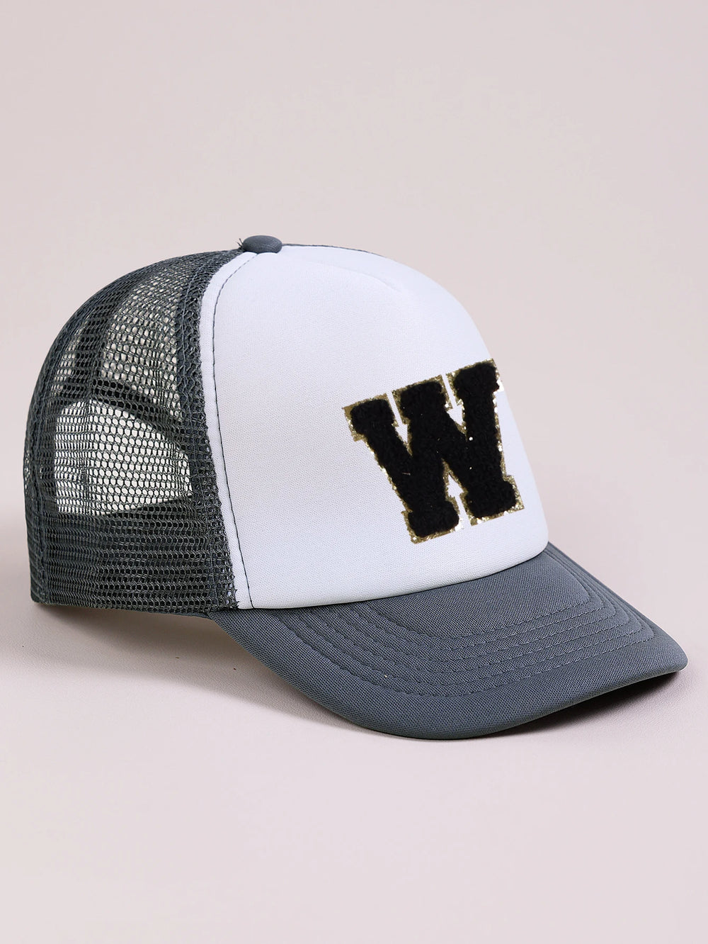 1pc Gray Hat With 26-Letter Pattern | Kids Baseball Cap for Boys and Girls additional angle