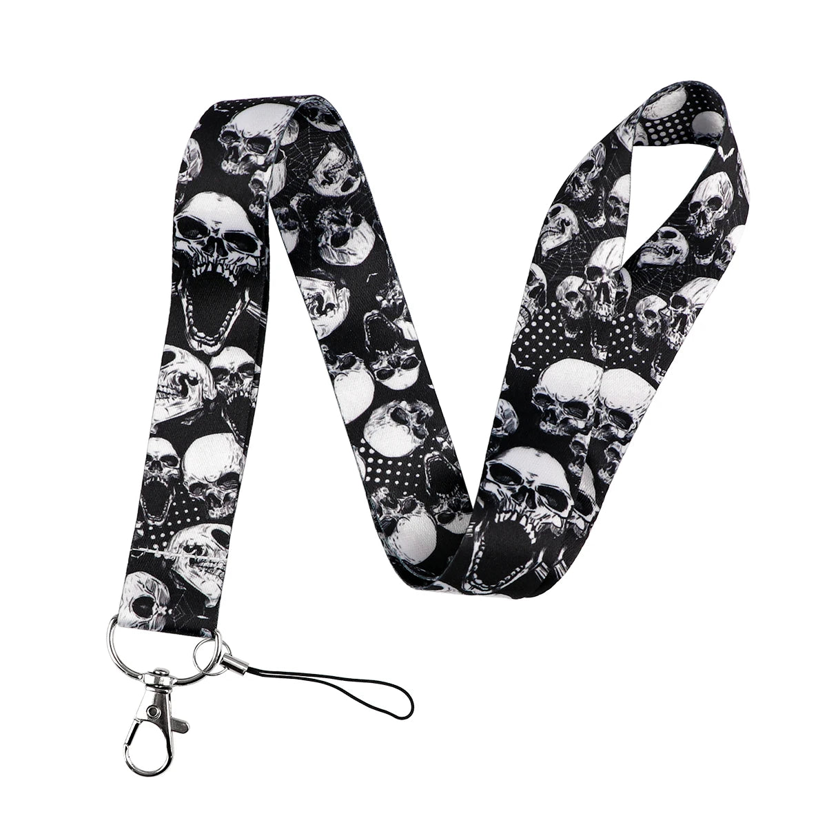 Human Skeleton Lanyard Card Holder Neck Strap for key ID Card Phone Straps Badge Ho additional angle