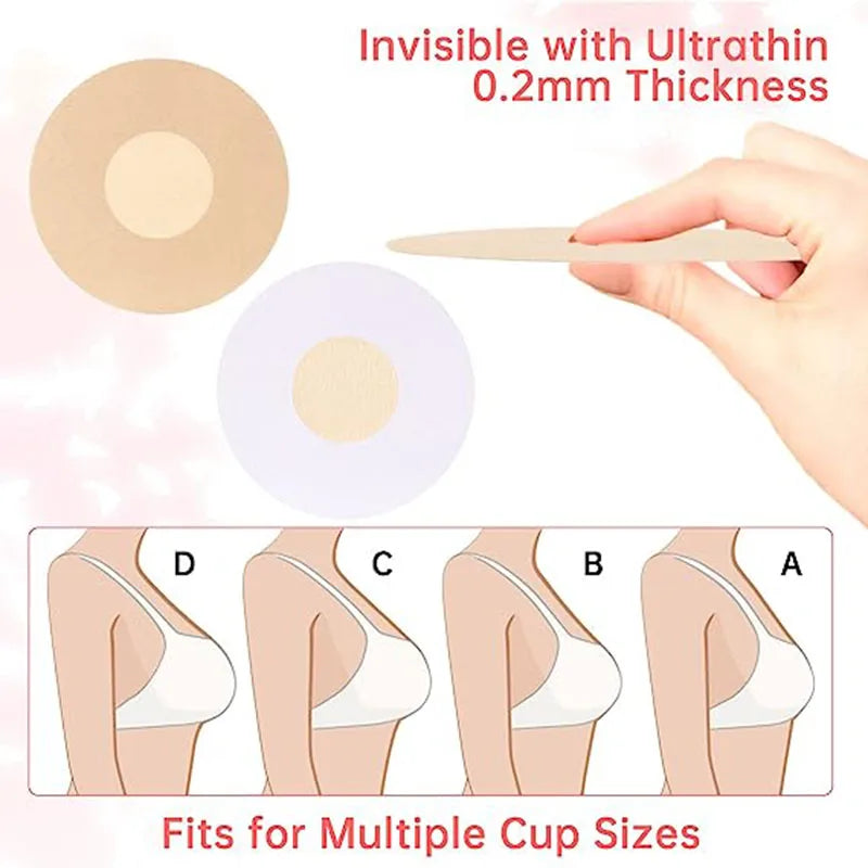 Invisible Chest Sticker Non-woven Bra Breast Patch Bra-less Pasties Pad Nipple Cover S close-up view