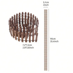 1PC Mini Wooden Fence Miniature Fence For Fairy Garden Micro Landscape Flower Pots Ac alternate view