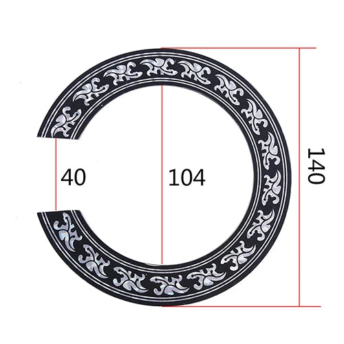 Hot Sale 104mm 94mm inch Size Hard PVC Guitar Circle Sound Hole Rosette Inlay detail view