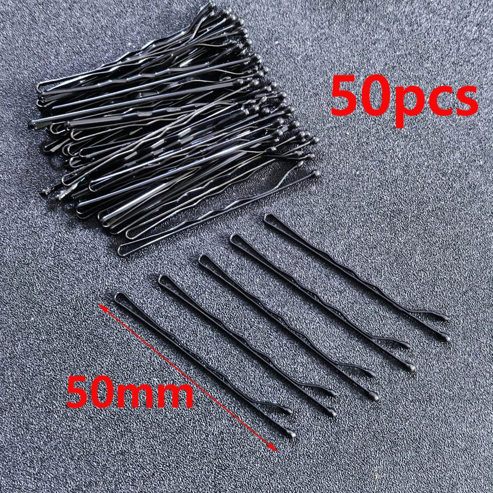 50pcs Silver Color Metal U Shaped Hair Clips Wedding Bridal Bobby Pins Alloy Waved Ha lifestyle view