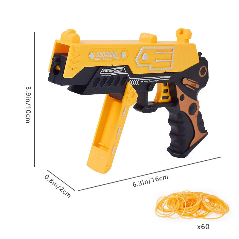 Continuous Fire Rubber Band Pistol | Foldable Toy Gun for Target Practice additional angle