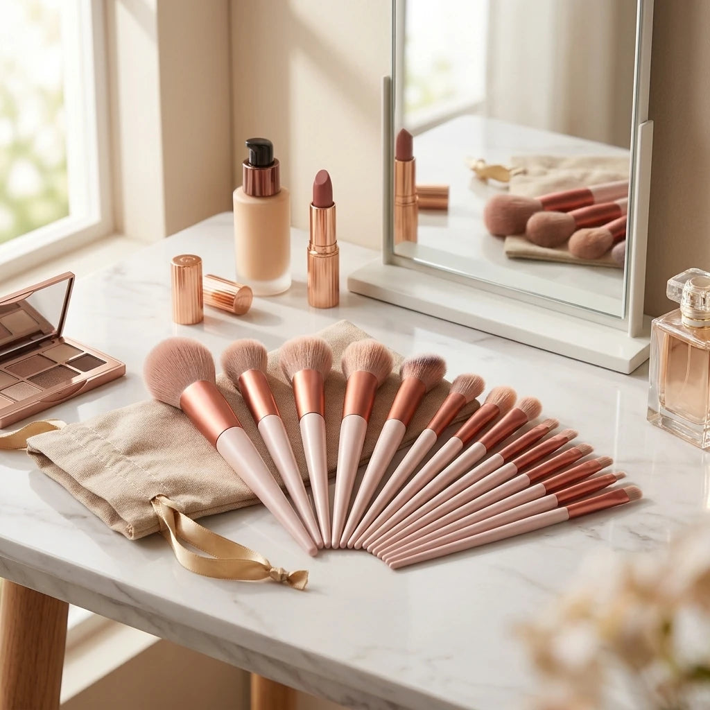 13 PCS Makeup Brushes Set Eye Shadow Foundation Women Cosmetic Brush Eyeshadow Blush B close-up view