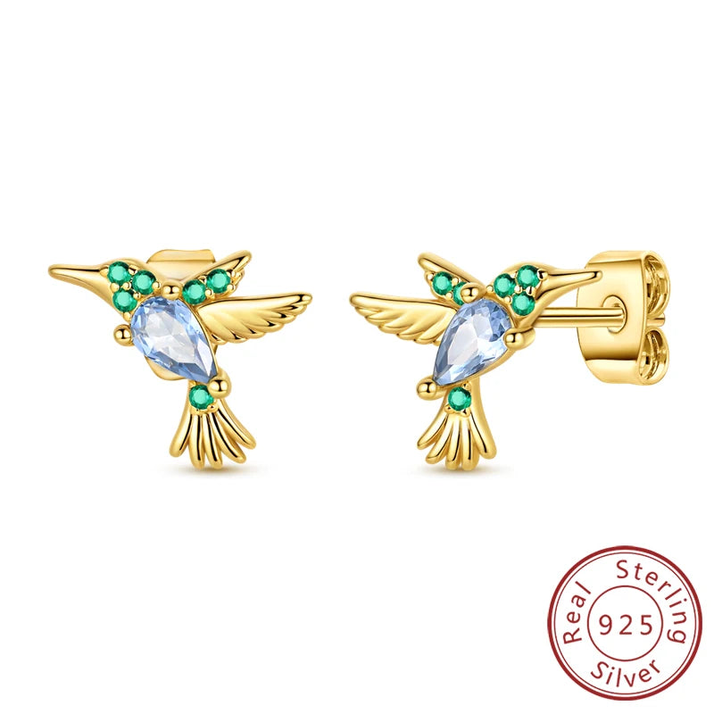 925 Stainless Steel Stud Earrings For Women Girls Simple Flower Bow Star Moon Zircon lifestyle view