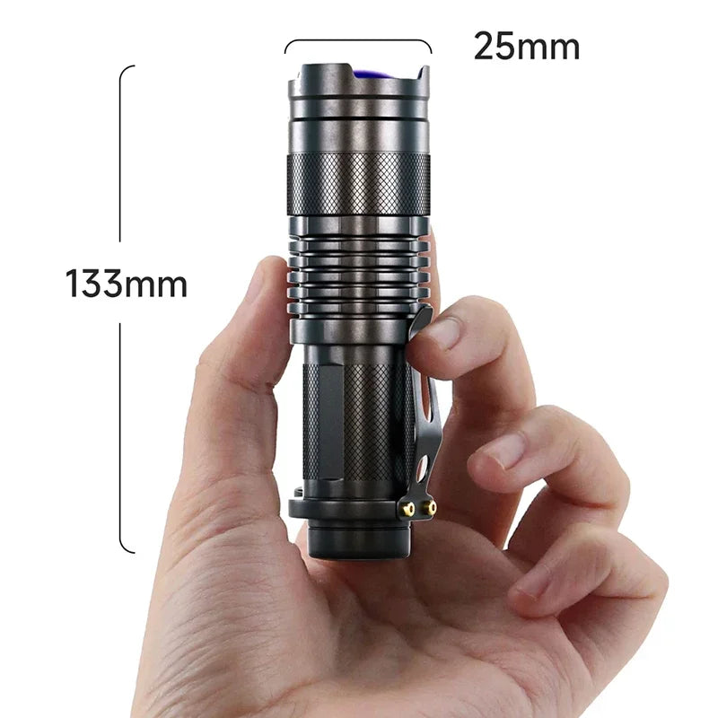 UV LED Flashlight 395nm Blacklight | Portable Pet Urine Detector & Scorpion Finder additional angle