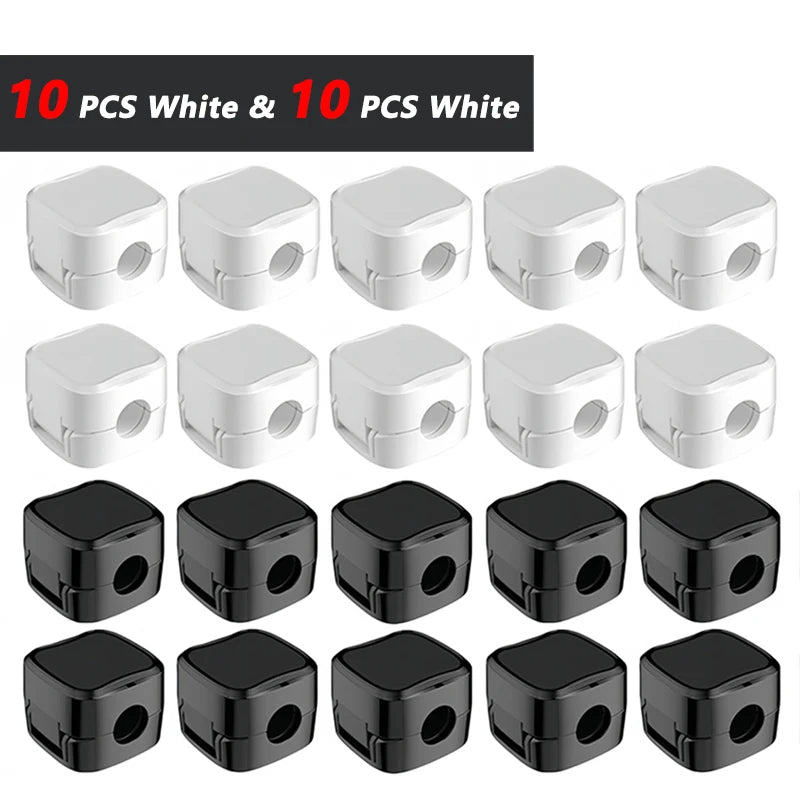 iLMH Non-magnetic Strong Cable Clips Adjustable Cord Holder, Adhesive Under Desk Mgmt alternate view