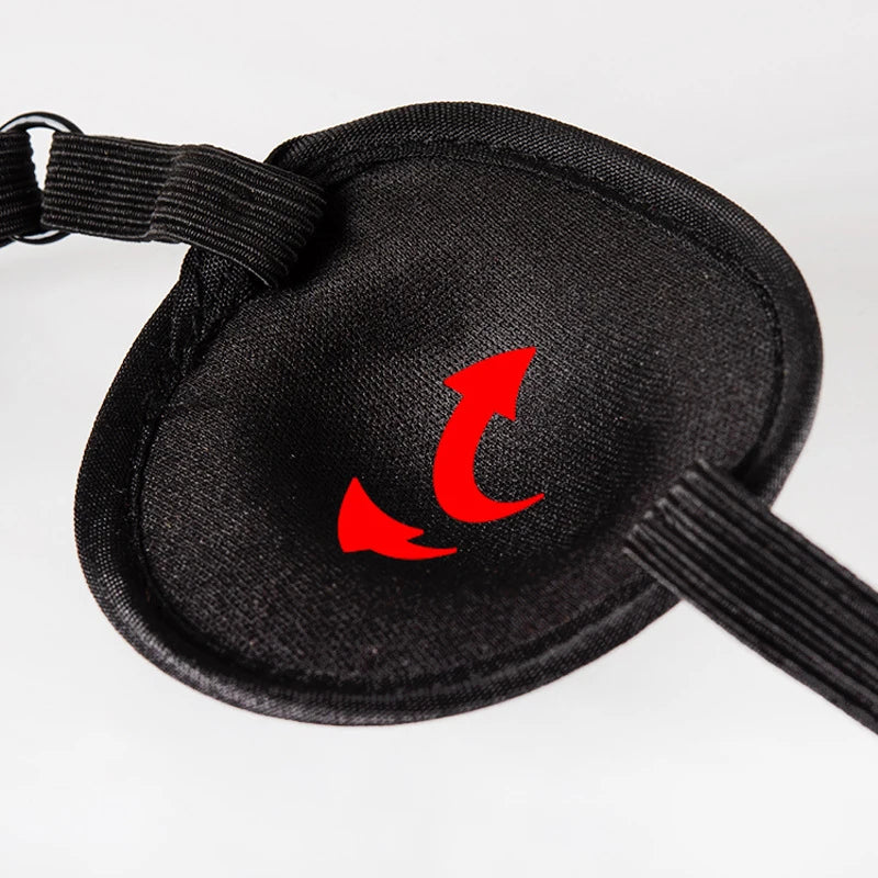 Single Eye Patch for Pirate Cosplay & Sleep Aid | Black Unisex Eyepatch close-up view