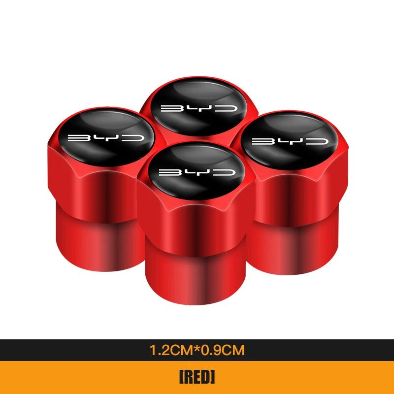 4Pcs Car Wheel Tire Valves Caps Waterproof Dustproof Cover For BYD Atto 3 Yuan Plus Han detail view