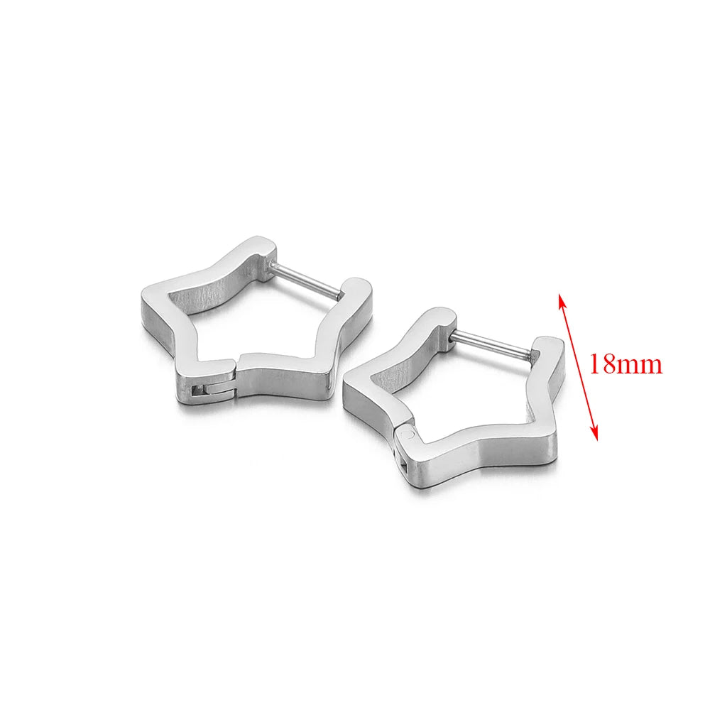 2pcs Geometric Stainless Steel Hoop Earrings | Trendy Daily Wear for Men Women alternate view