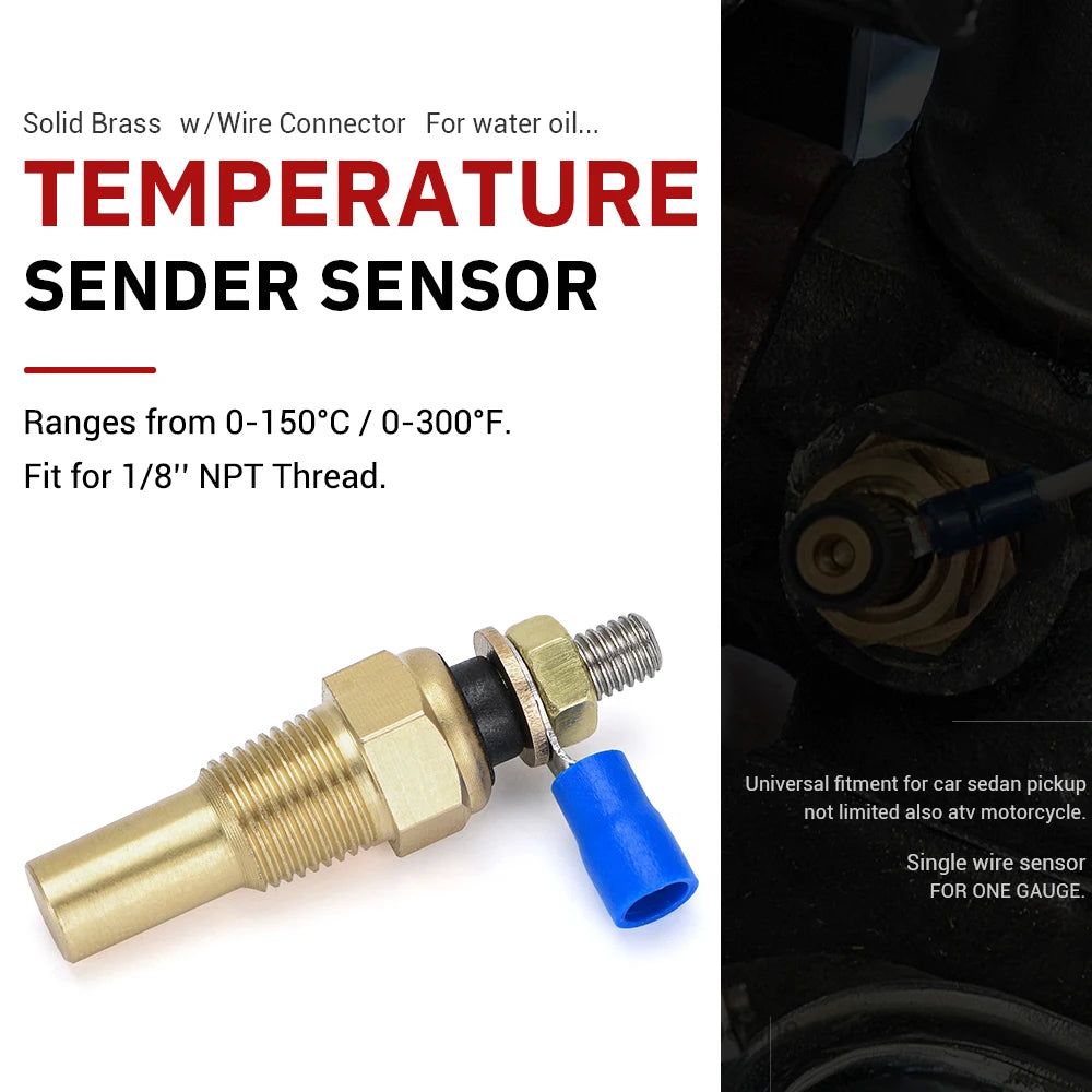 VR - 12V 1/8 NPT Racing Car Oil Temp Sensor Water temperature Sensor Water Temp Sensor Gauge Sensor VR-TSU01