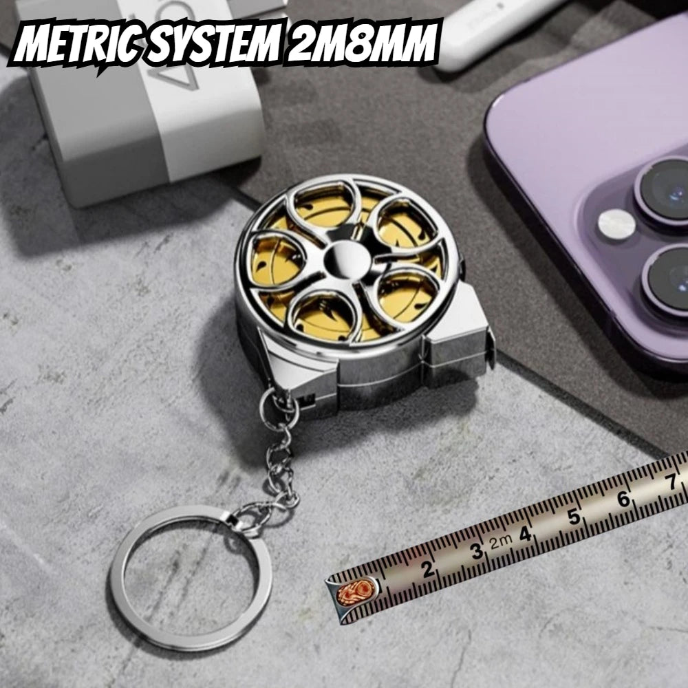 Portable Mini Tape Measure Retractable 2m Mild Steel Keychain Design Small Household Mea detail view