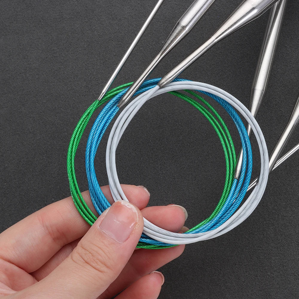 80/100cm Stainless Steel Circular Needle Round Weaving Knitting Needles Handmade Croc lifestyle view