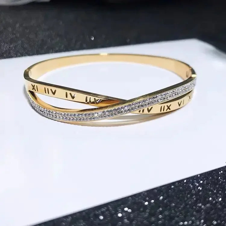 Roman Numerals Bracelet For Women Stainless Steel Jewelry Accessories Luxury Bracelet alternate view
