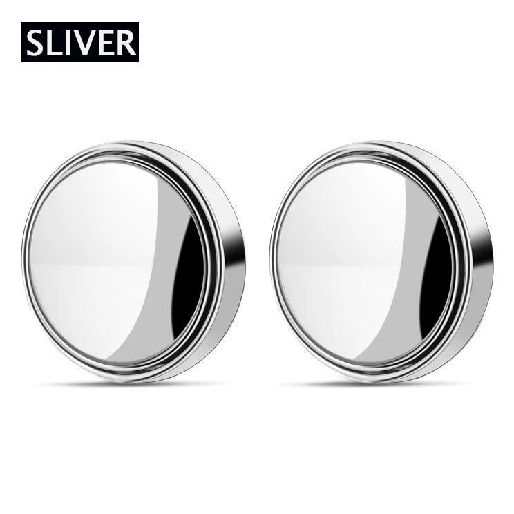 2Pcs 360 Degree Adjustable Blind Spot Mirror Car Auxiliary Rearview Convex Mirror Round detail view