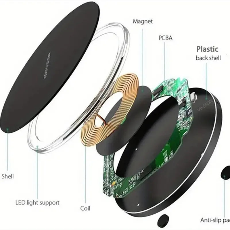 Wireless Charger Mobile Phone Chargers Pad Stand For iPhone 16 15 14 13 12 11 Pro M additional angle