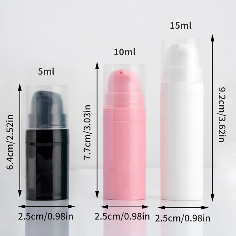5/10/15ml Empty Airless Pump Bottles Mini Lotion Vacuum Cosmetic Containers Women Mak lifestyle view
