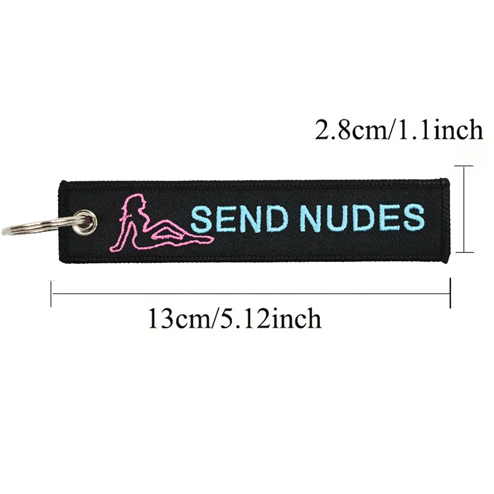 Motorcycle Keychain Double Sided Embroidery | Fashion Key Ring Gift detail view