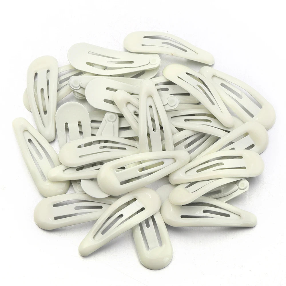 30pcs 3cm Colorful BB Hair Clips Girls Water Drop Shape Hairpin Cute Princess Barrette close-up view