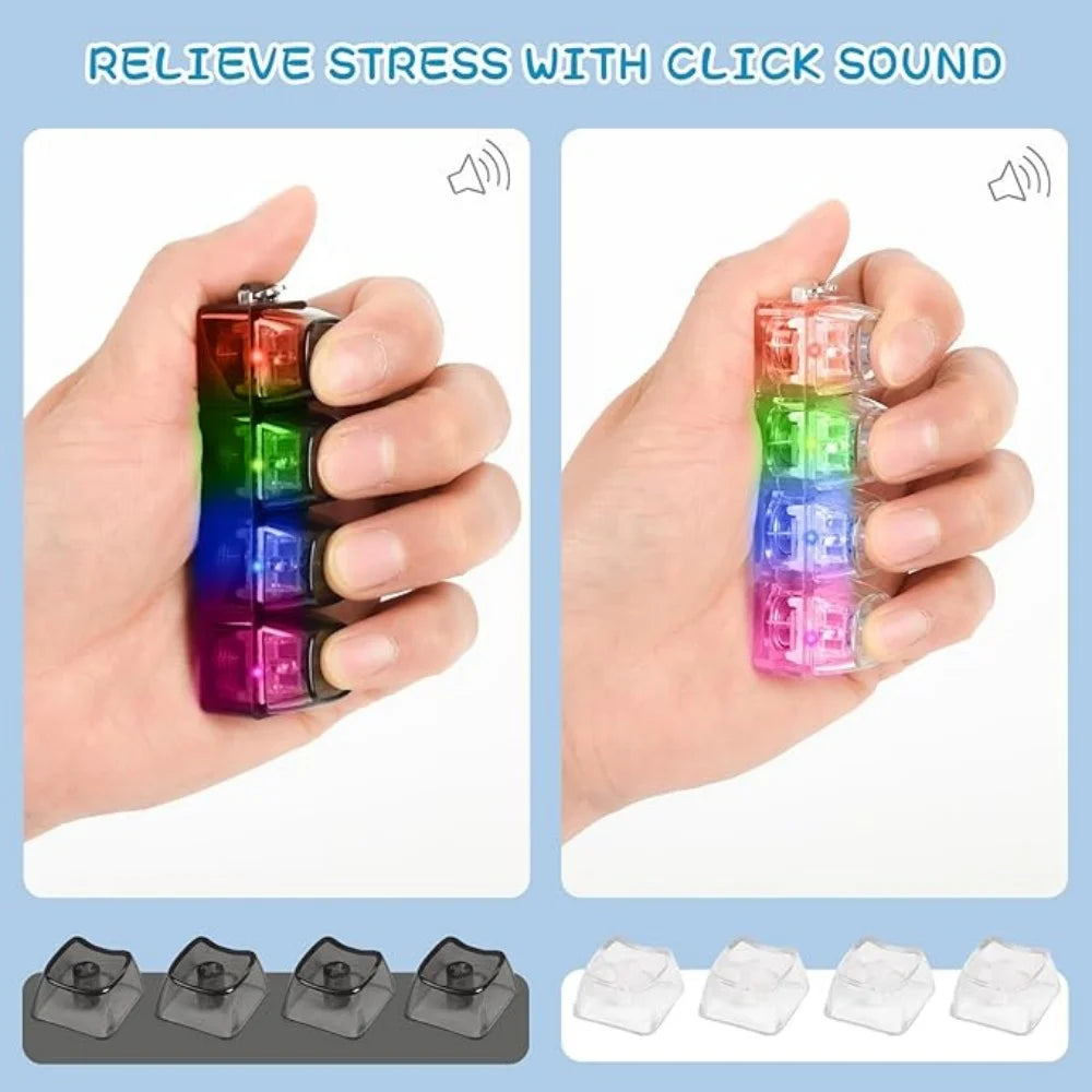 LED Click Keychain | Stress Relief Light Up Keyboard Toy for Anxiety lifestyle view