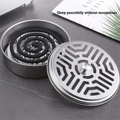 Stainless Steel Mosquito Coil Holder with Lid, Fireproof and Anti-scalding, Safe Outdoor detail view