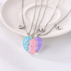 3 Pcs/set Best Friends Pendant Necklace For Woman Magnetic Adjustable Rainbow Daisy Love detail view
