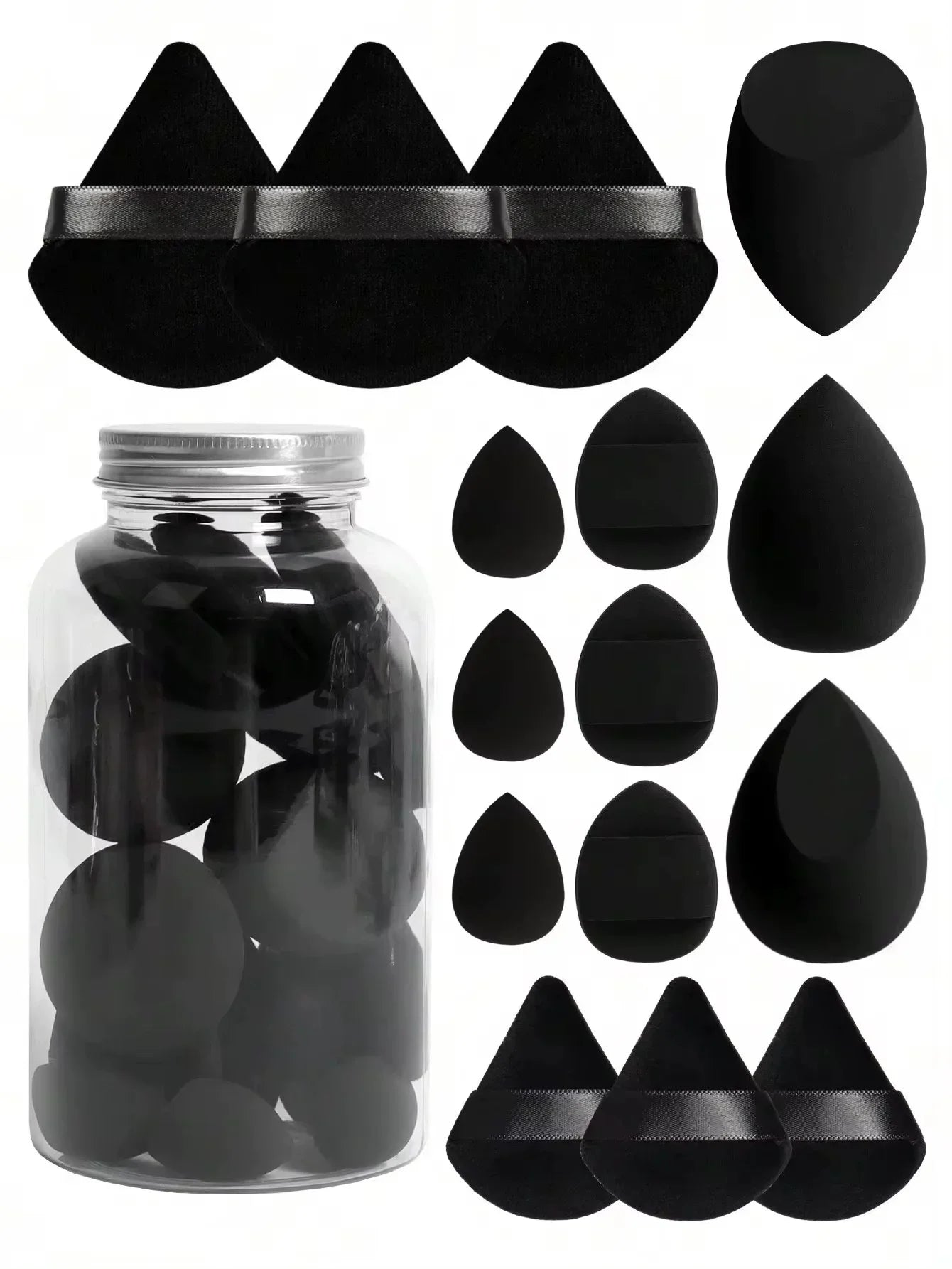 12pcs/15pcs Makeup Sponge Set | Super Soft Foundation Blender & Powder Puffs alternate view