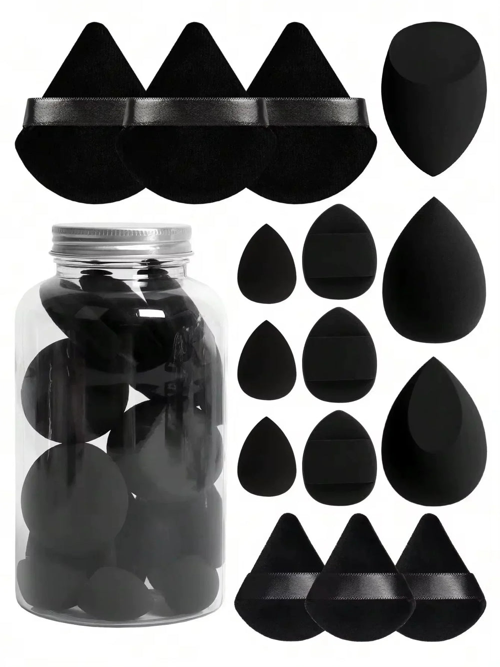 12pcs/15pcs Makeup Sponge Set | Super Soft Foundation Blender & Powder Puffs alternate view
